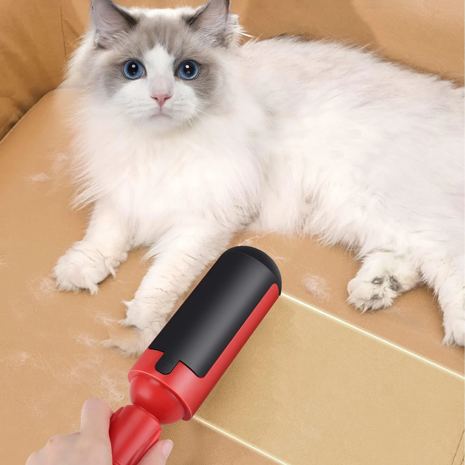 Rulli riutilizzabili per peli di Animali Domestici, Rimozione Di Pelucchi Per Peli Di Animali Domestici Per Vestiti, Rullo for la rimozione dei peli di animali domestici (rosso) - immagine 5