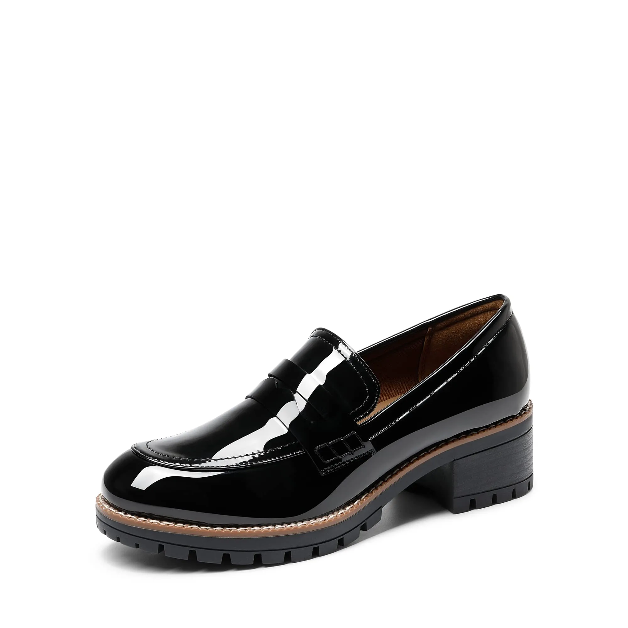 DREAM PAIRS Mocassini Donna Plateau,Nero-Pat,41 - immagine 1