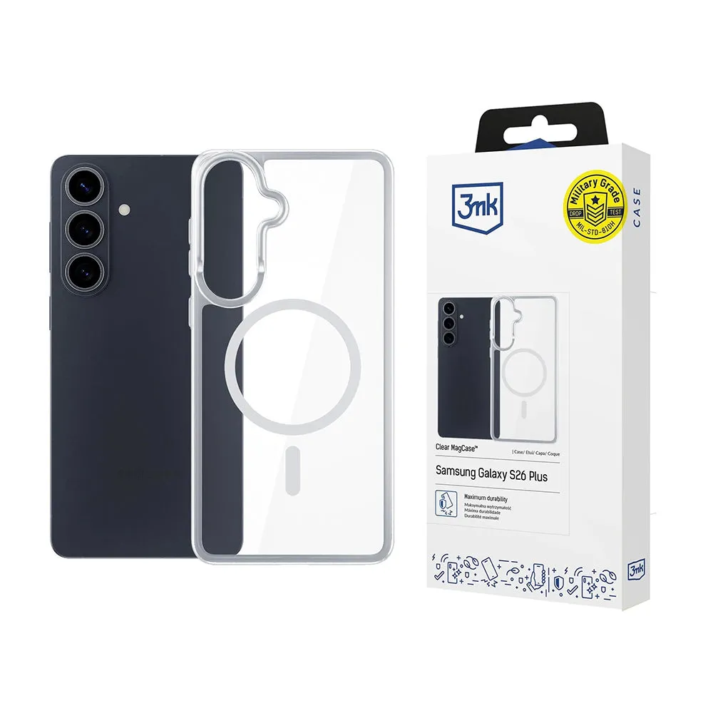 Custodia MagSafe per Samsung Galaxy S26 Plus S947, 3MK, Armor MagCase, Trasparente - immagine 1