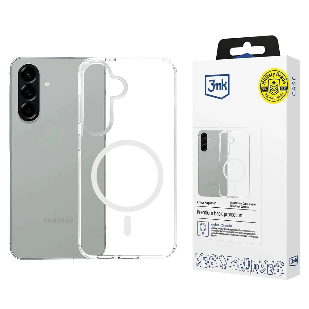 Custodia MagSafe per Samsung Galaxy A57 5G, 3MK, Armor MagCase, Trasparente - immagine 1