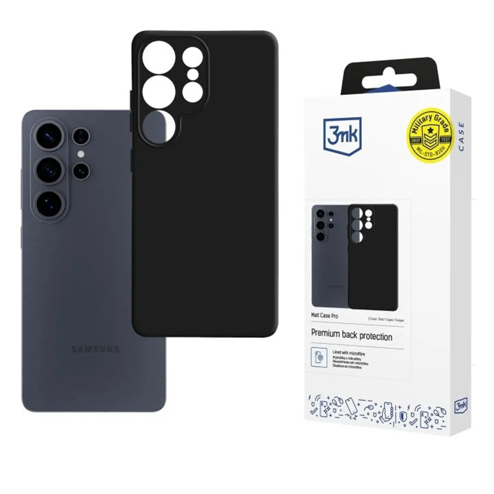 Custodia per Samsung Galaxy S26 Ultra S948, 3MK, Pro, Nera Opaca - immagine 1