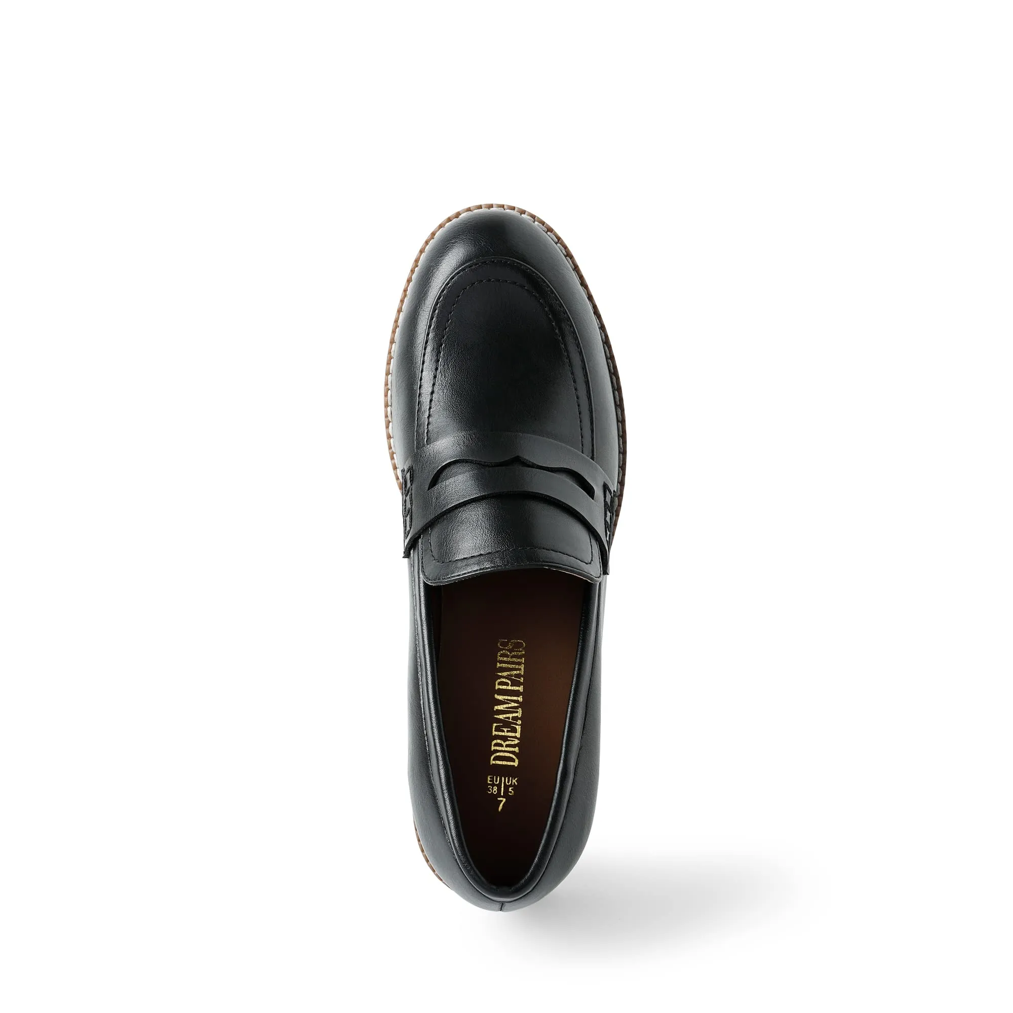 DREAM PAIRS Mocassini Donna Plateau,Nero-Pu,38 - immagine 4