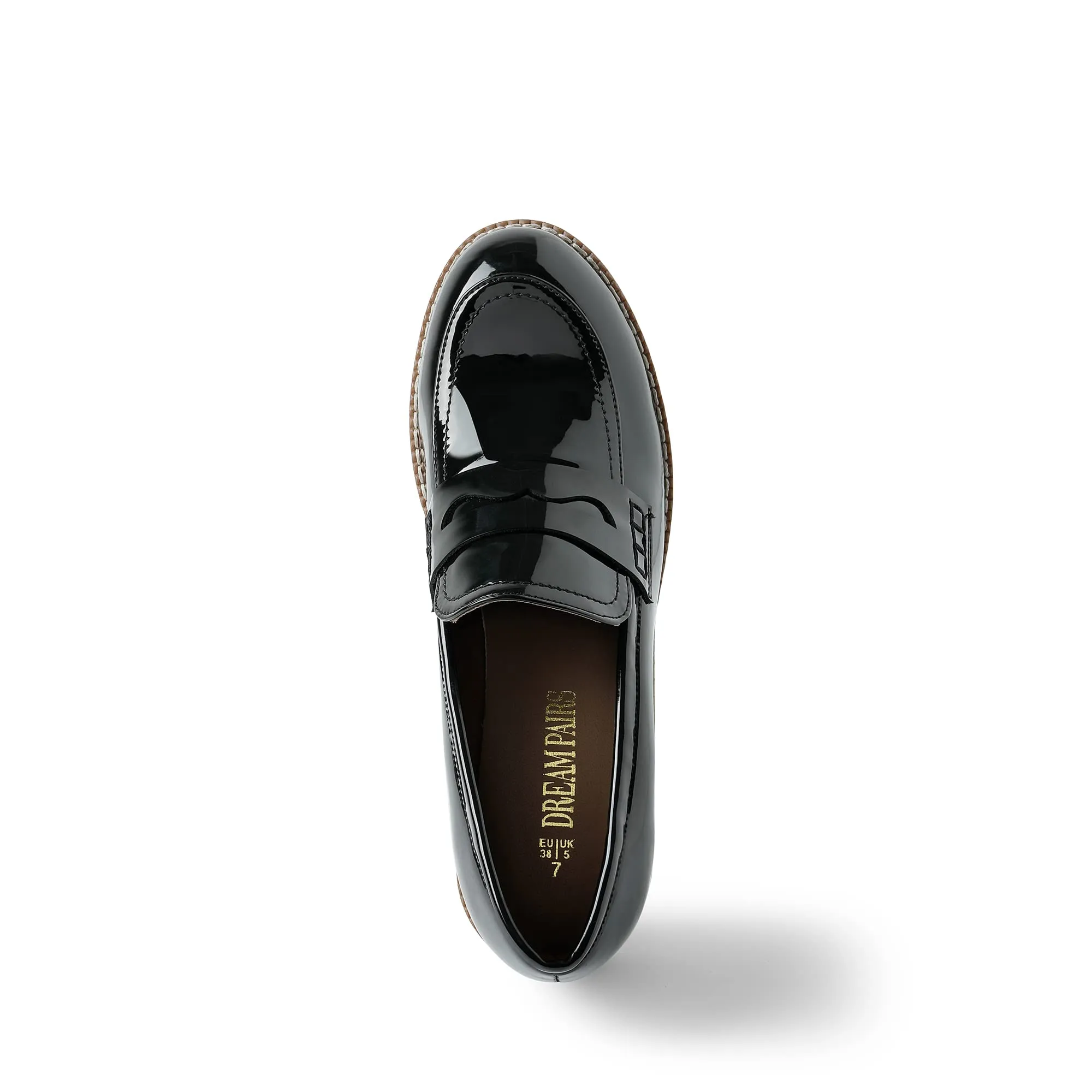 DREAM PAIRS Mocassini Donna Plateau,Nero-Pat,40.5 - immagine 4