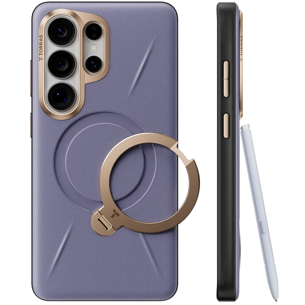Custodia MagSafe per Samsung Galaxy S26 Ultra S948, Torras, QPRO Leather, Viola - immagine 1
