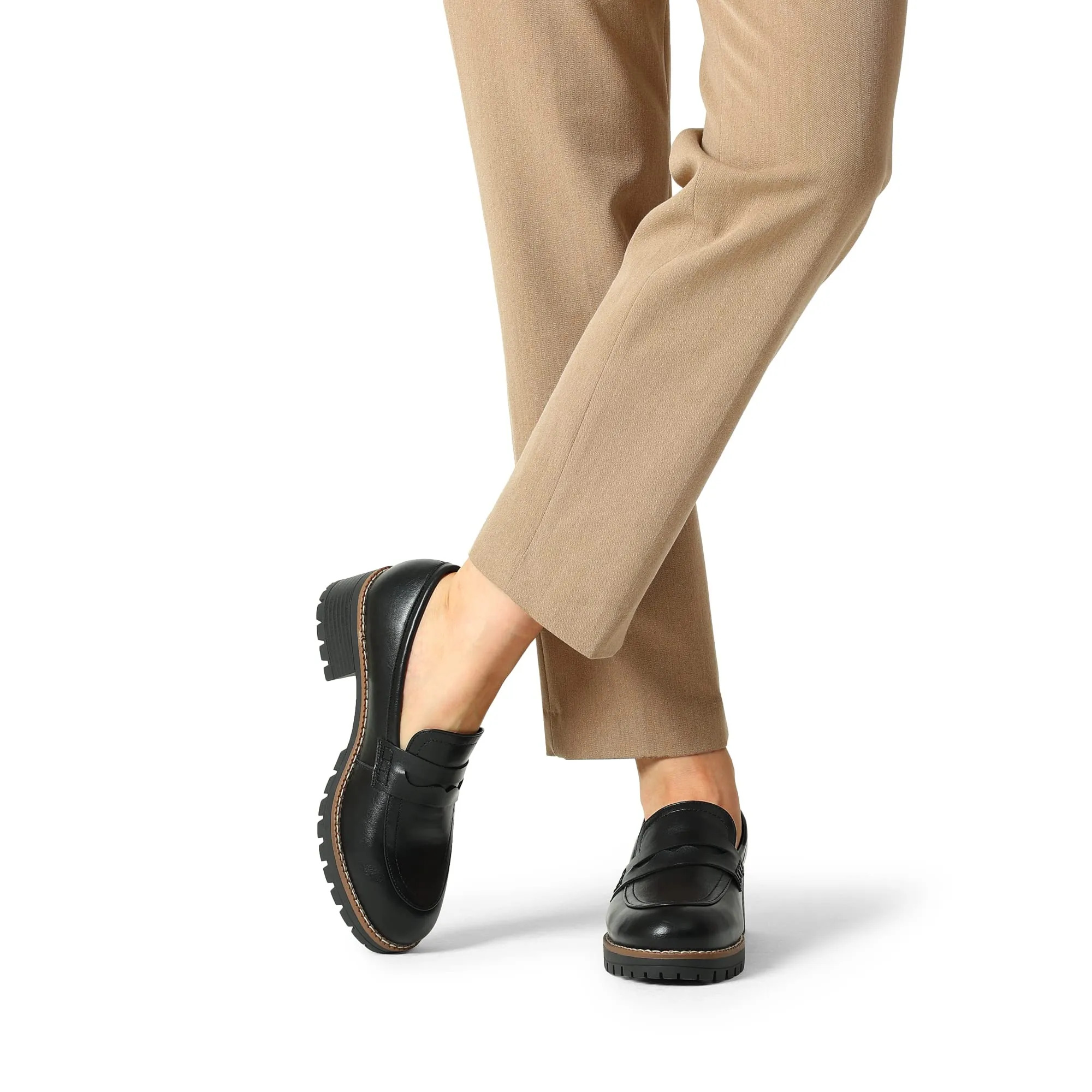 DREAM PAIRS Mocassini Donna Plateau,Nero-Pu,41 - immagine 2