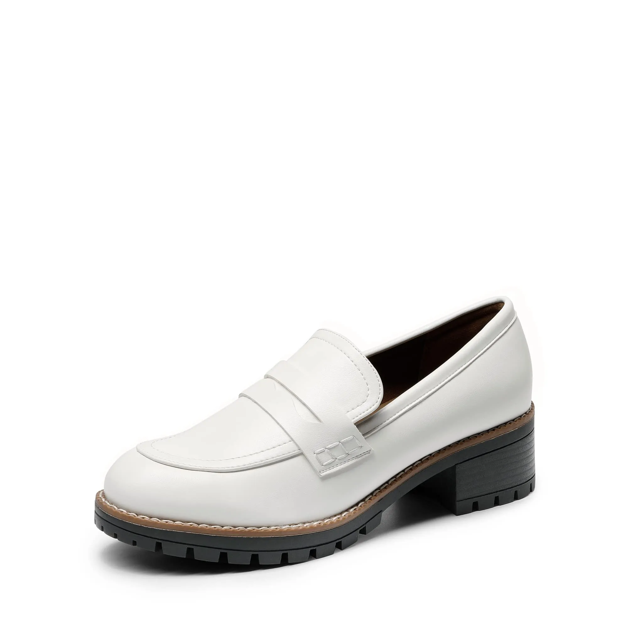 DREAM PAIRS Mocassini Donna Plateau,Bianco-Pu,40.5 - immagine 1