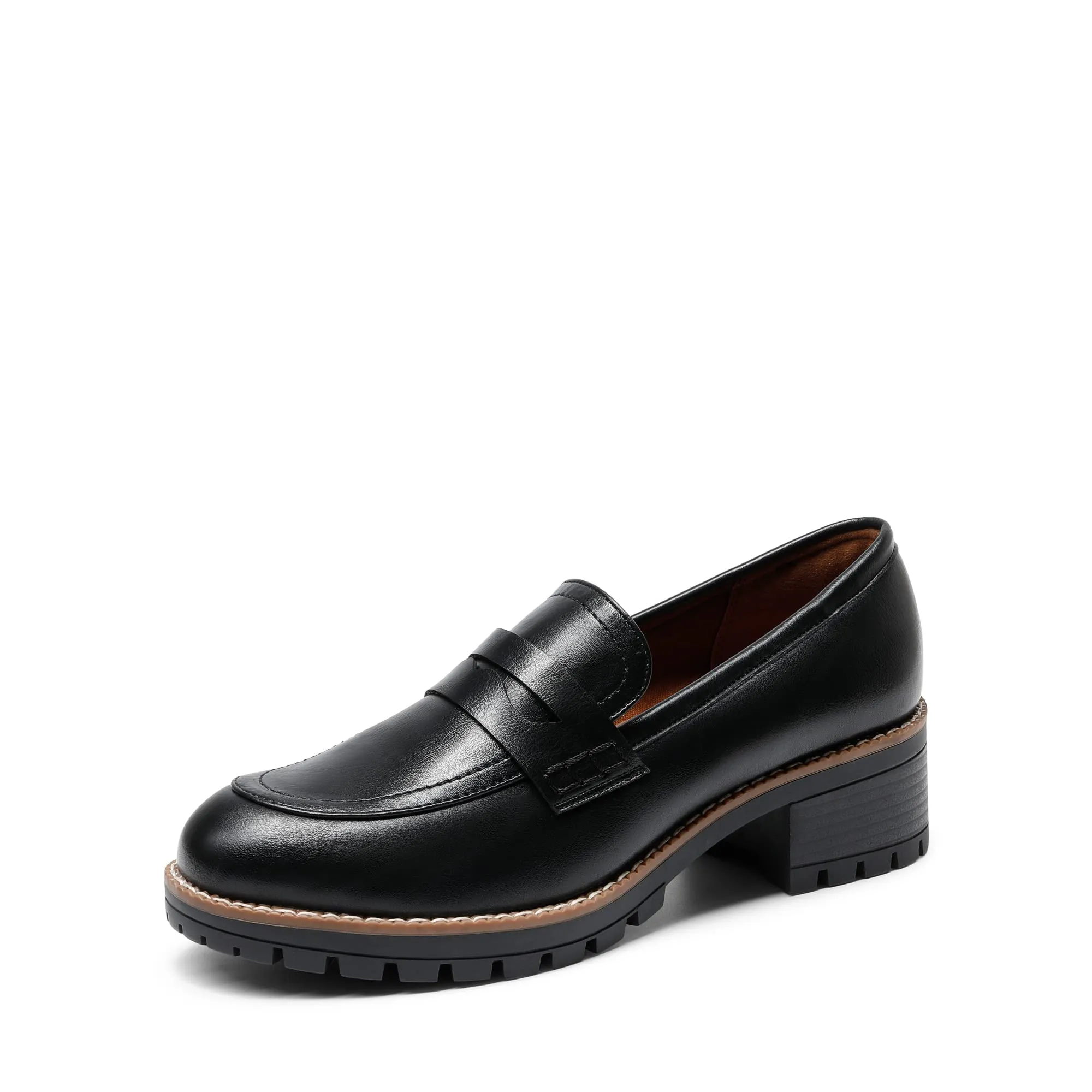 DREAM PAIRS Mocassini Donna Plateau,Nero-Pu,40 - immagine 1
