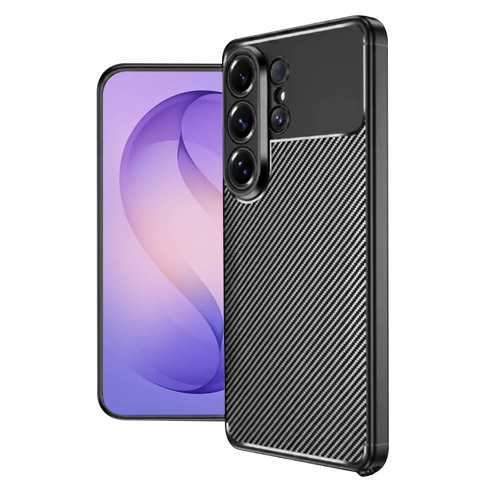 Custodia per Samsung Galaxy S26 Ultra S948, Techsuit, CarbonFiber, Nera - immagine 1