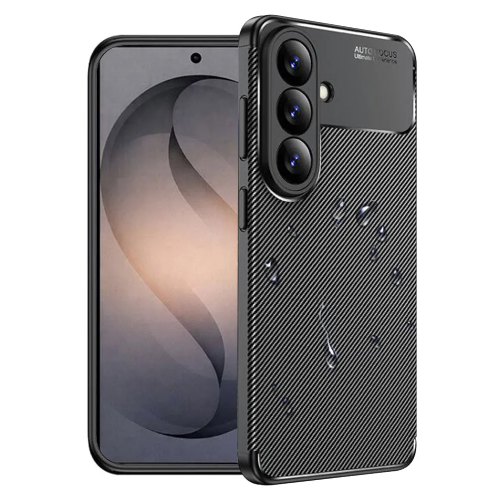 Custodia per Samsung Galaxy S26 S942, Techsuit, CarbonFiber, Nera - immagine 1
