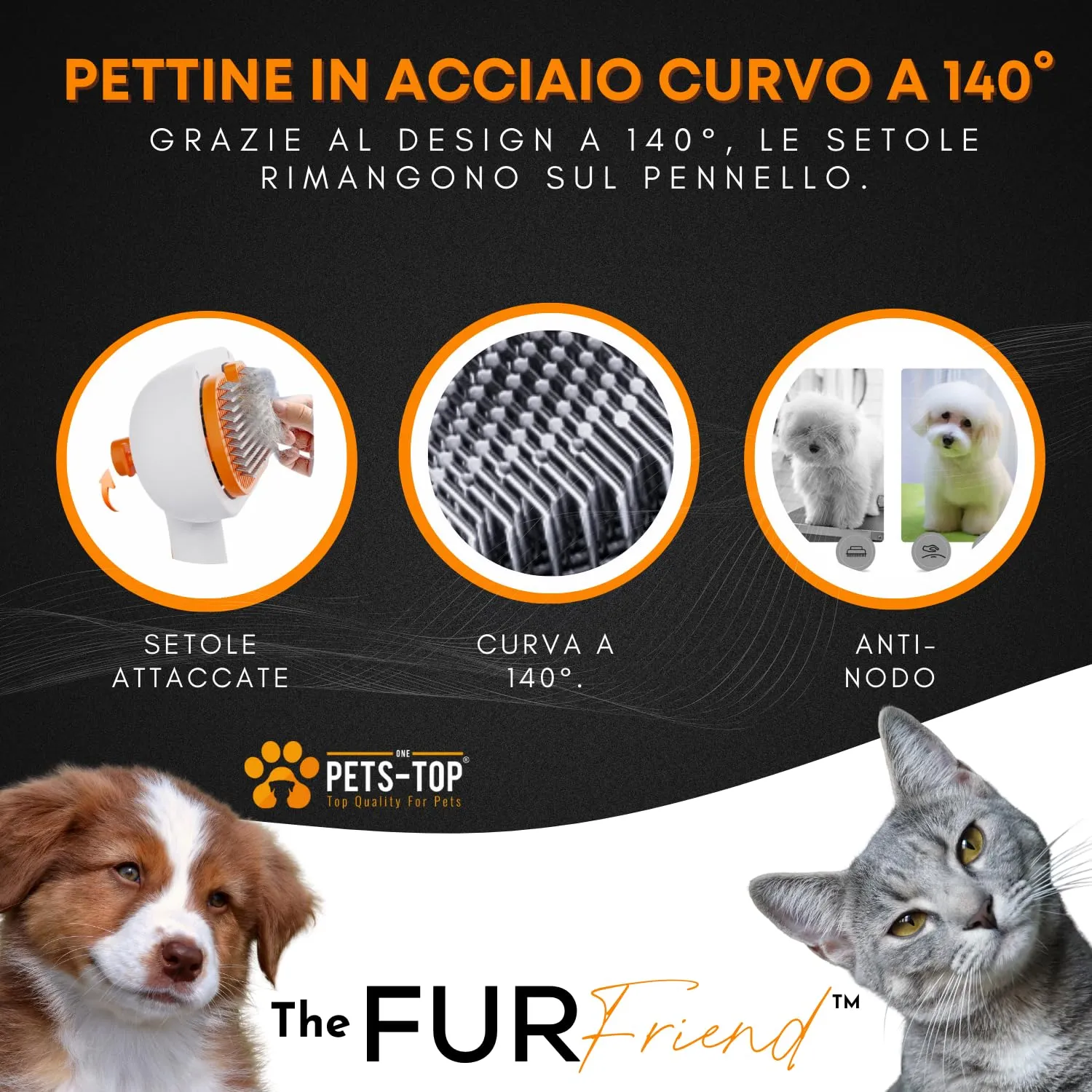 One PETS-TOP Spazzola A Vapore per Gatti – Spazzola Per Gatti Cani – Pelo Lungo e Corto – Lisciatura Autopulente – Vapore per Rimuovere Peli Aggrovigliat – Cat Steamy Brush - immagine 6
