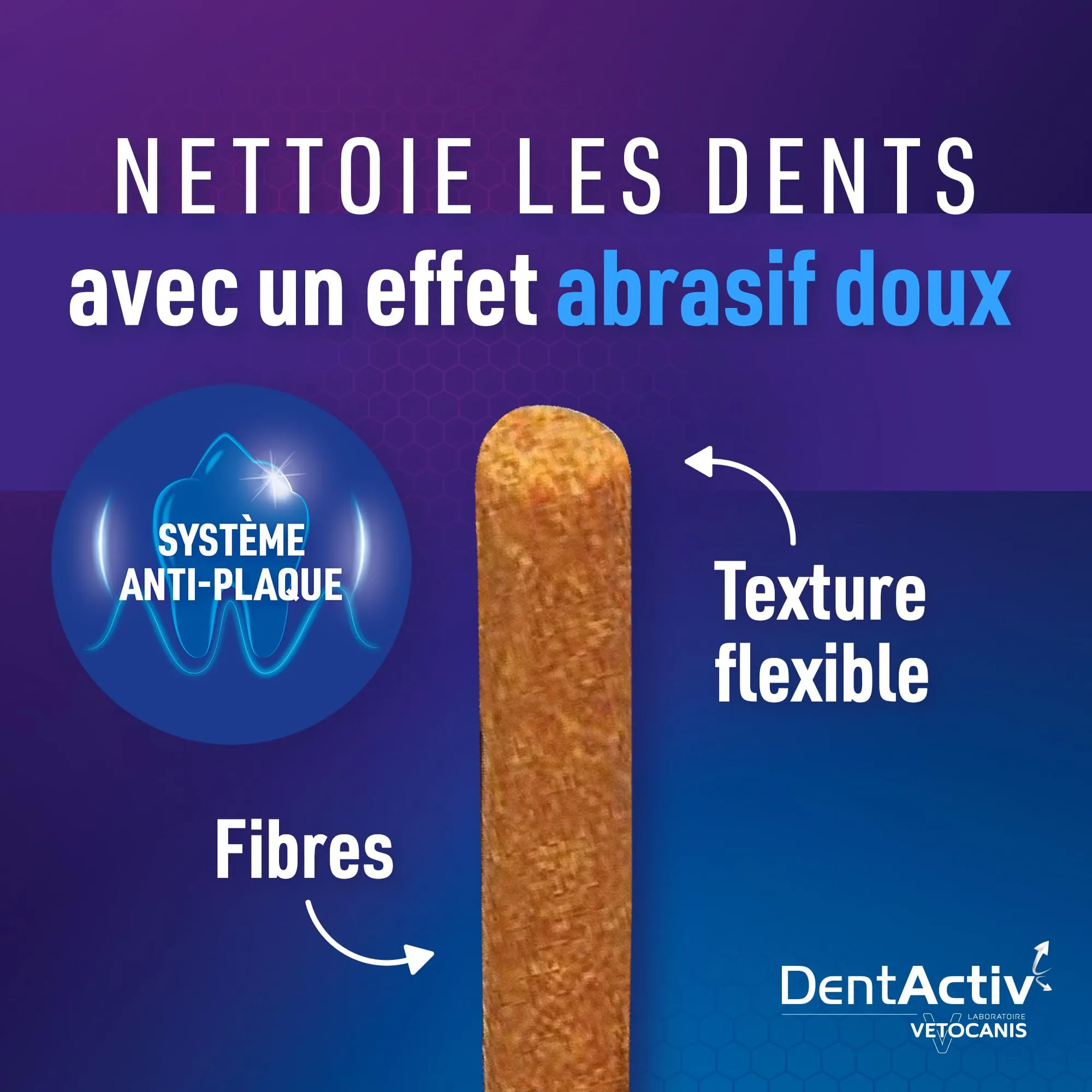 Vetocanis - Dentactiv - Stick dentale - Dolcetti per gatti gourmet - per l'igiene e la salute - Ricco di carne - 85% di manzo - Consigliato dai veterinari - Sistema anti-placca - immagine 4