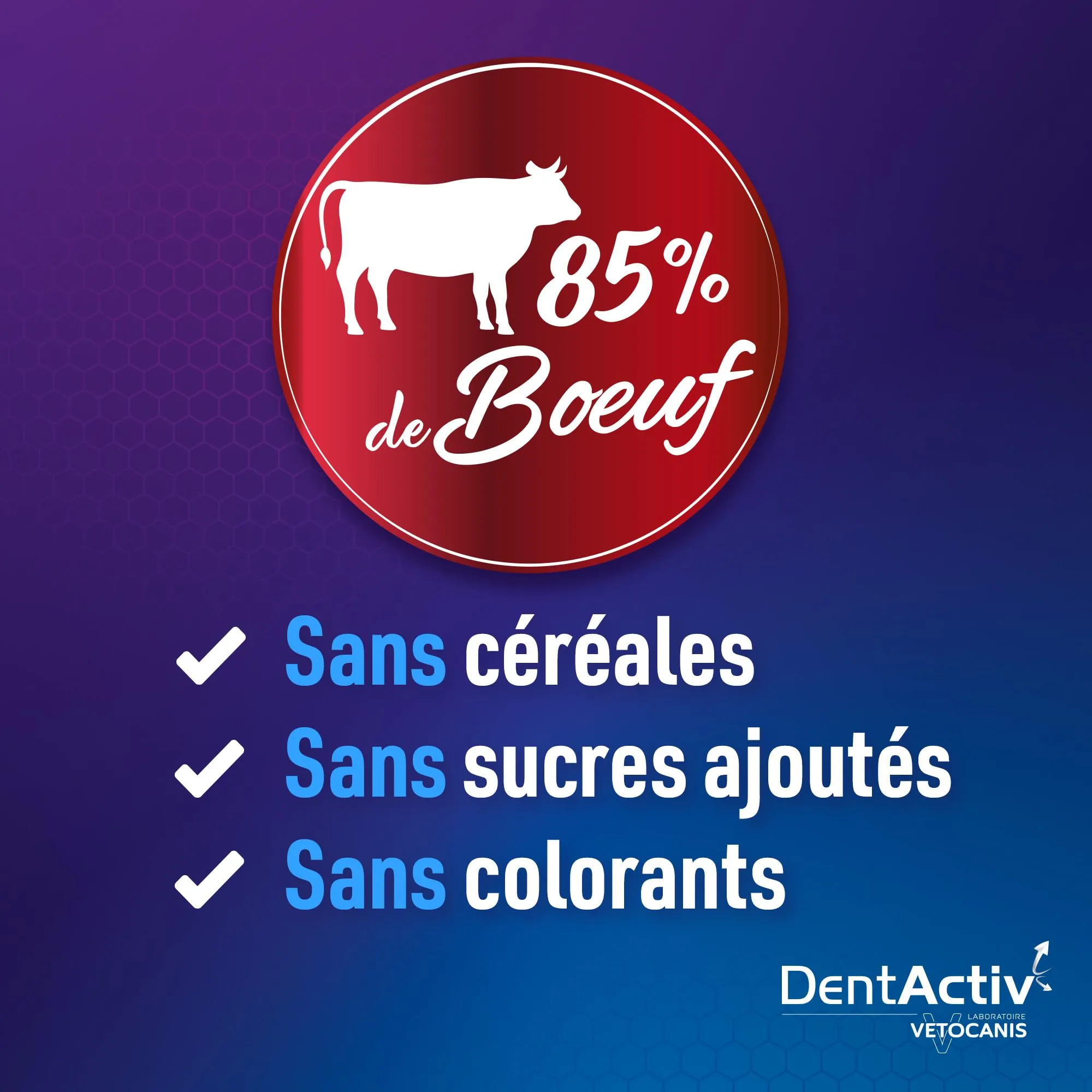 Vetocanis - Dentactiv - Stick dentale - Dolcetti per gatti gourmet - per l'igiene e la salute - Ricco di carne - 85% di manzo - Consigliato dai veterinari - Sistema anti-placca - immagine 5