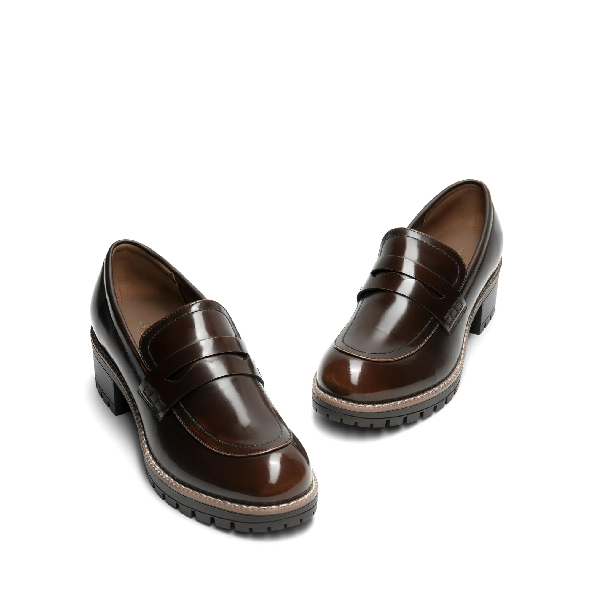 Dream Pairs Mocassini Donna Plateau,Marrone-Pu,38 - immagine 5