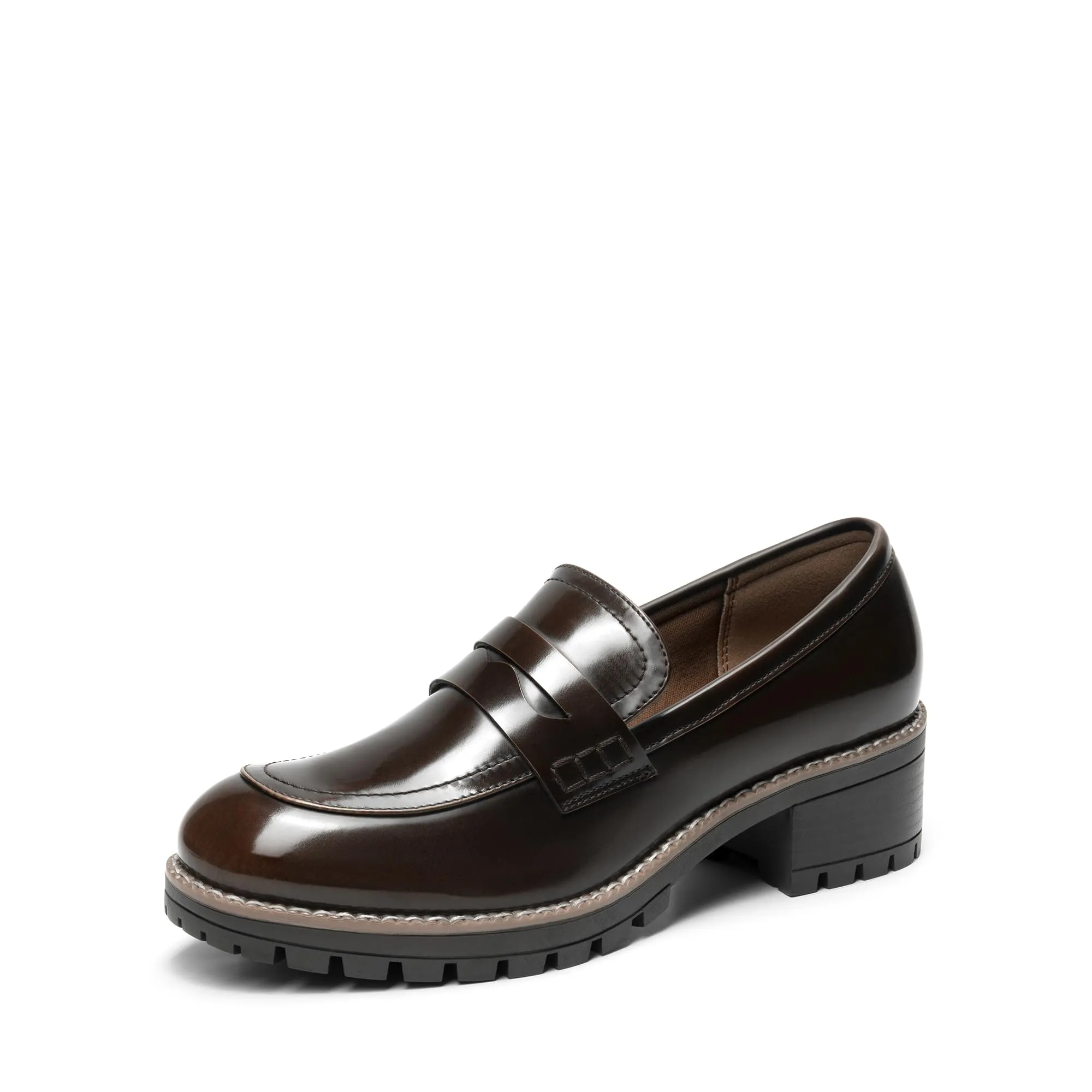 Dream Pairs Mocassini Donna Plateau,Marrone-Pu,41.5 - immagine 1
