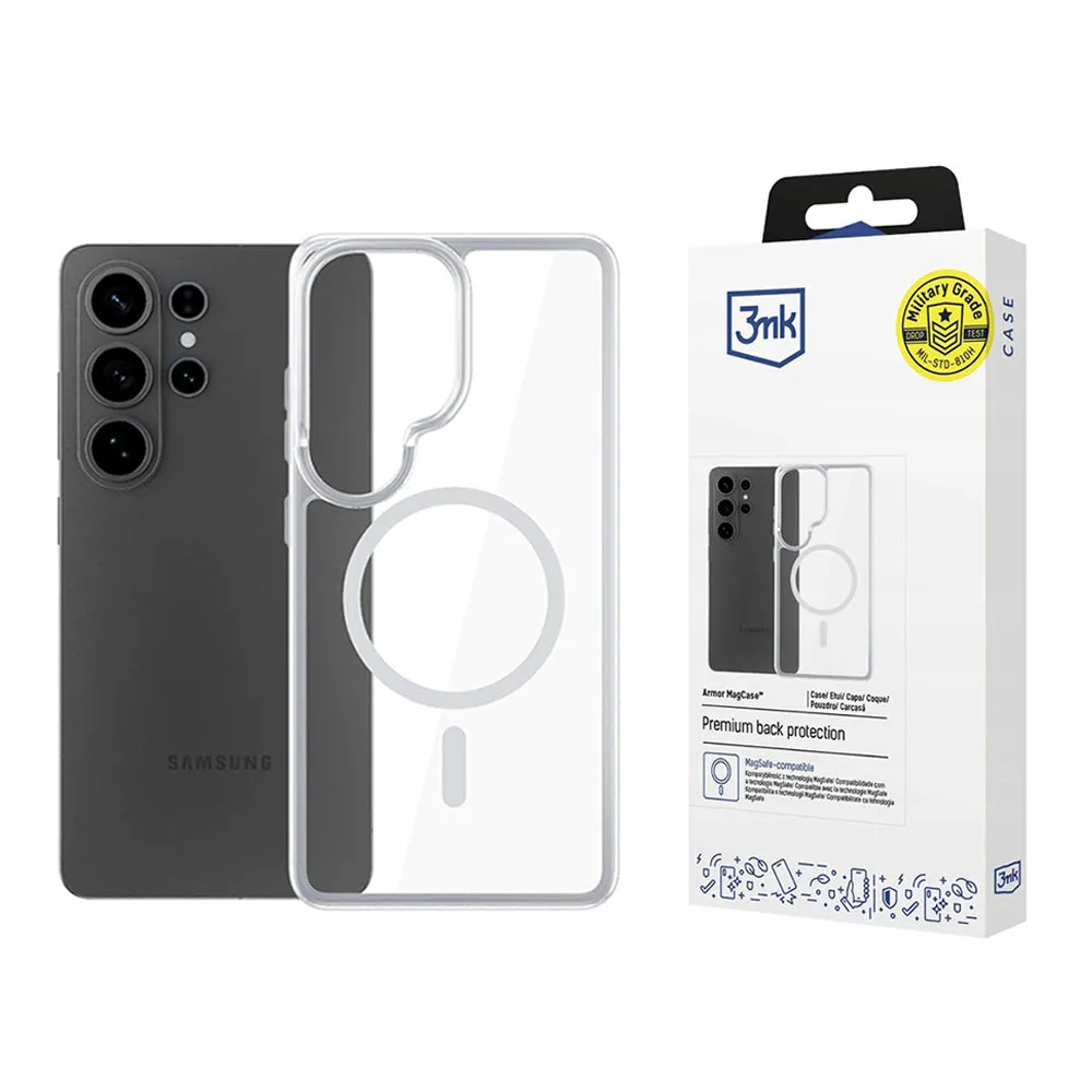 Custodia MagSafe per Samsung Galaxy S26 Ultra S948, 3MK, Armor MagCase, Trasparente - immagine 1