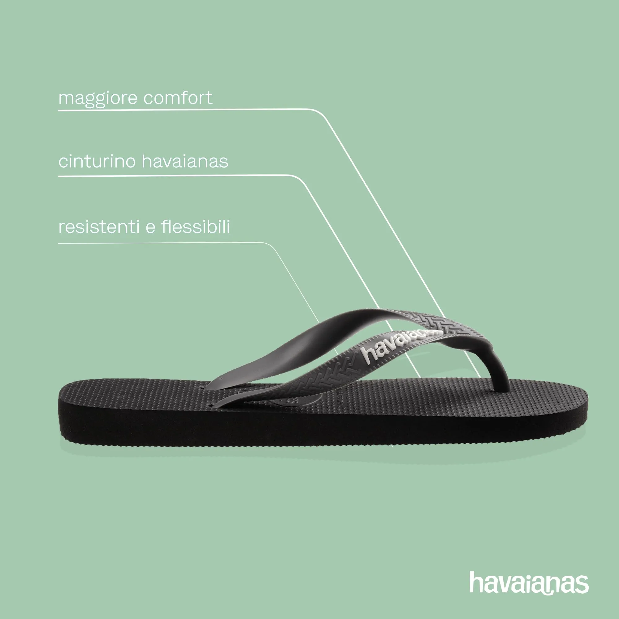 Havaianas Top Logo Pop Up Adulti Unisex Infradito Nero/Grigio acciaio 45/46 EU - immagine 4