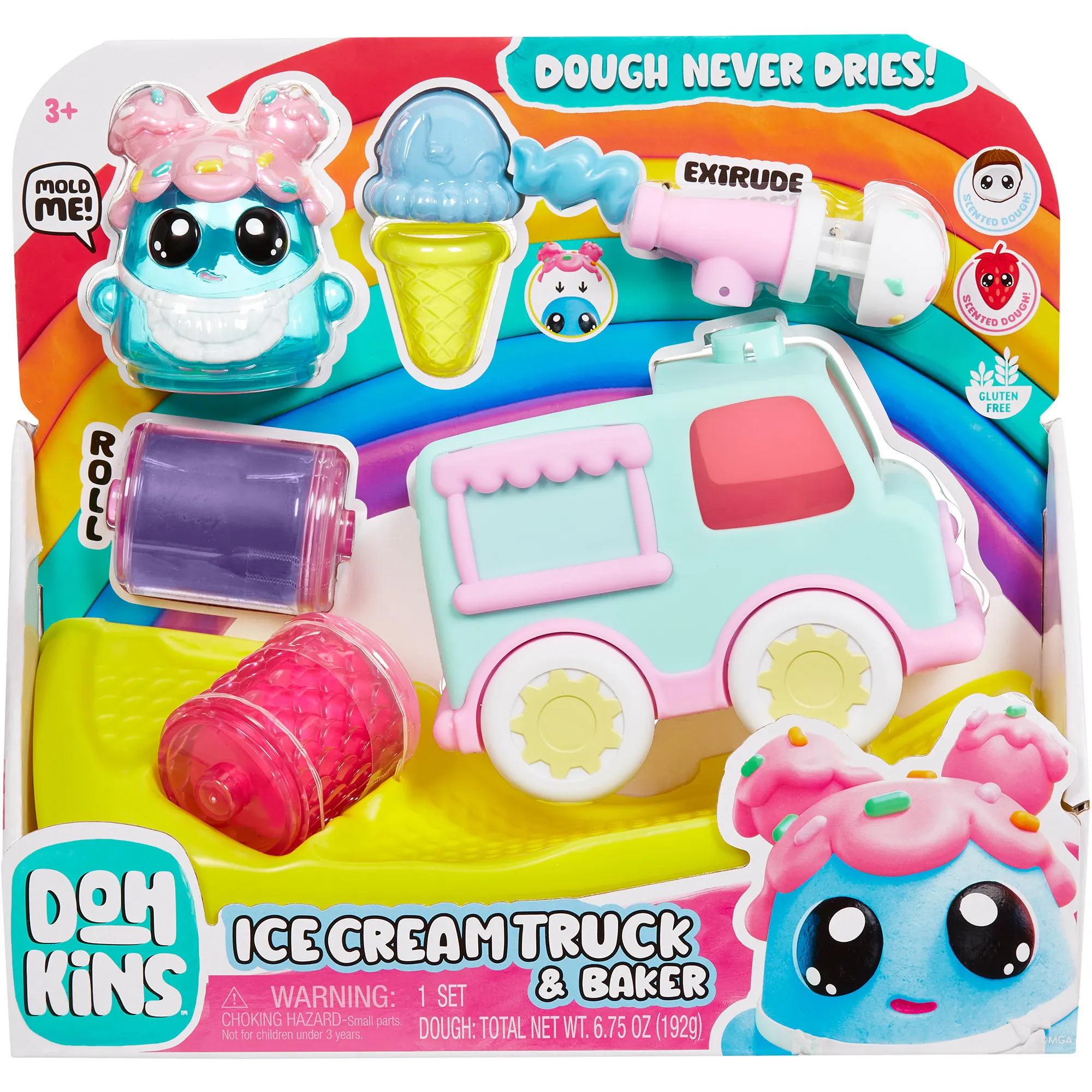 DohKins Ice Cream Truck & Baker Set da gioco in argilla da modellare 192 g Multicolore, Impastare - immagine 1