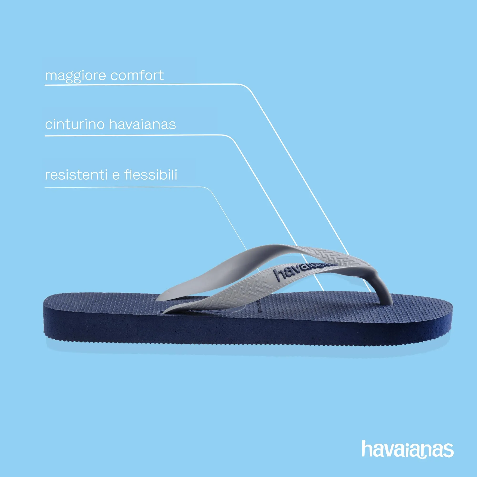 Havaianas Top Logo Pop Up Adulti Unisex Infradito Blu navy/Grigio ghiaccio 39/40 EU - immagine 4