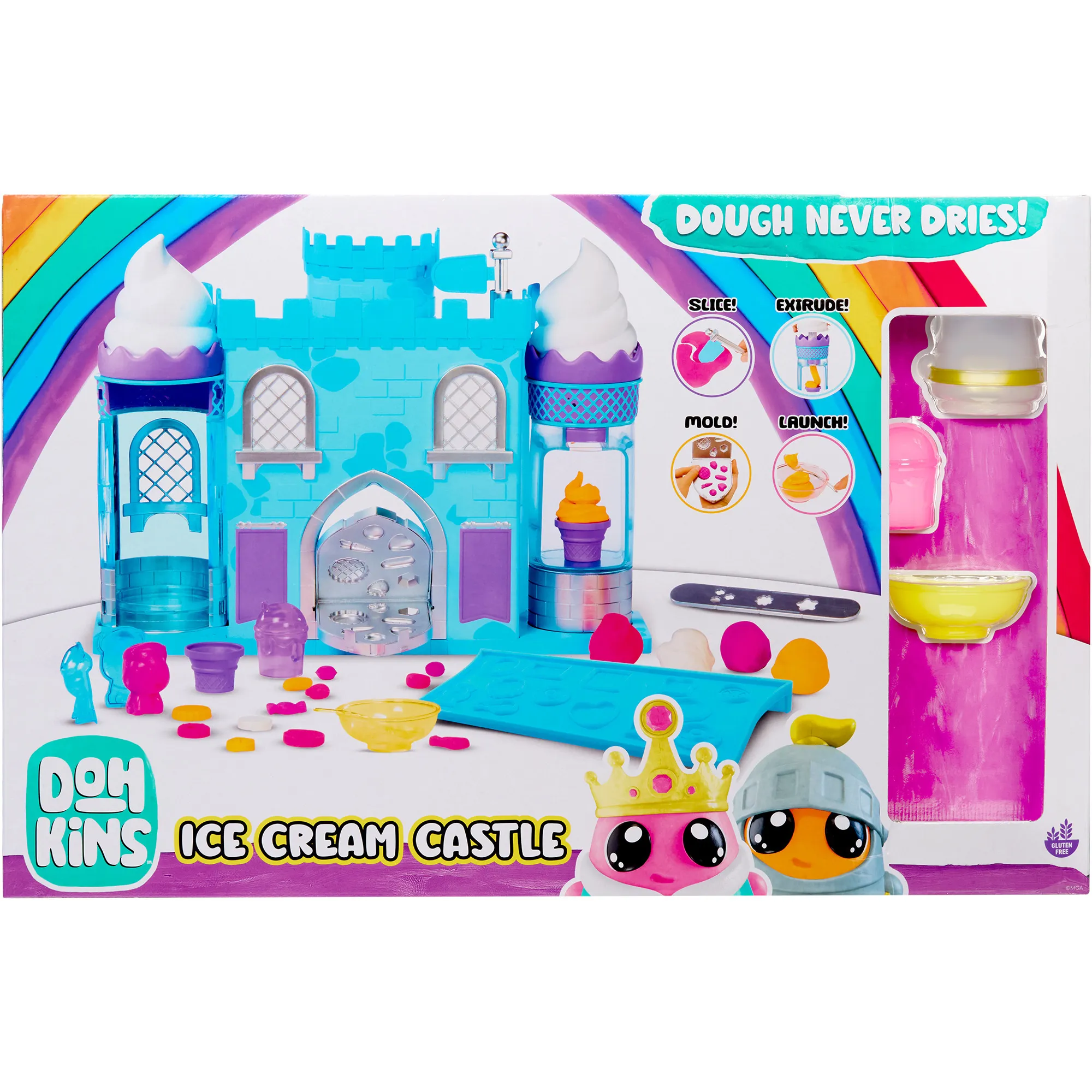 DohKins Ice Cream Castle Set da gioco in argilla da modellare 127,57 g Multicolore, Impastare - immagine 1