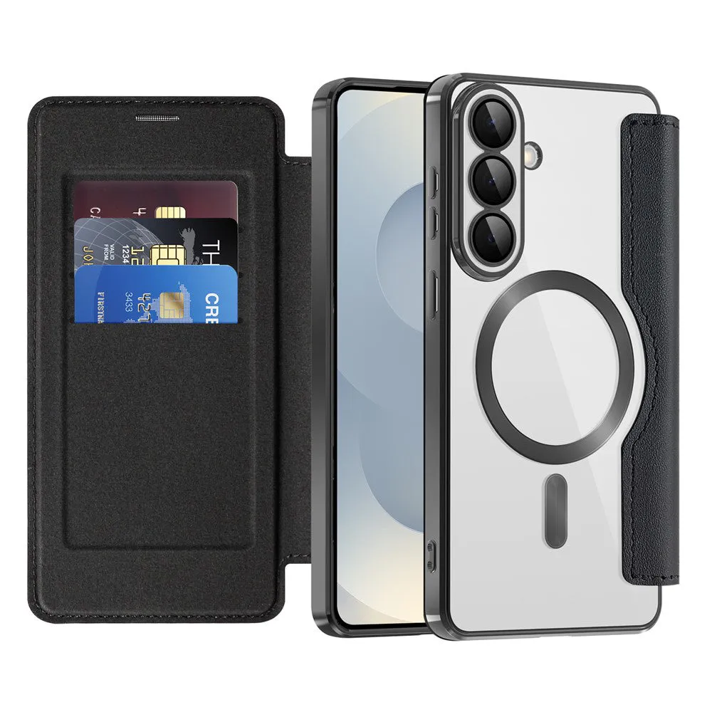 Custodia MagSafe per Samsung Galaxy S26 Plus S947, Techsuit, SmartMag Book, Nera - immagine 1