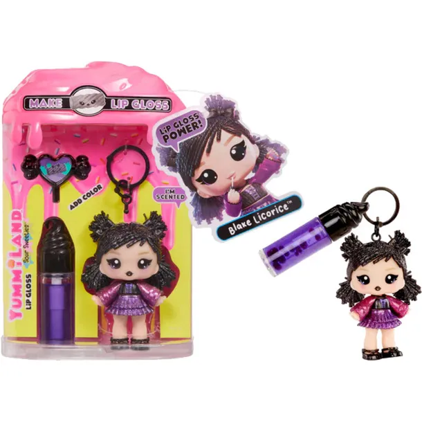 Yummiland Lip Gloss Doll Sour Sweeties - Blake Licorice, Bambola - immagine 1