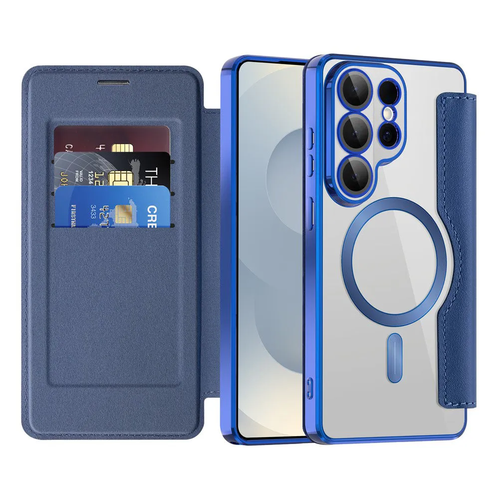 Custodia MagSafe per Samsung Galaxy S26 Ultra S948, Techsuit, SmartMag Book, Blu - immagine 1
