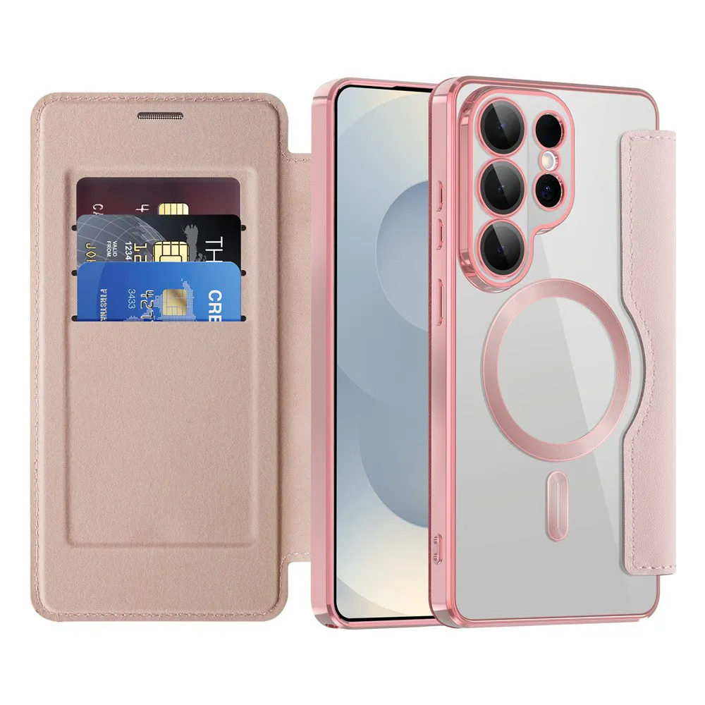 Custodia MagSafe per Samsung Galaxy S26 Ultra S948, Techsuit, SmartMag Book, Rosa - immagine 1