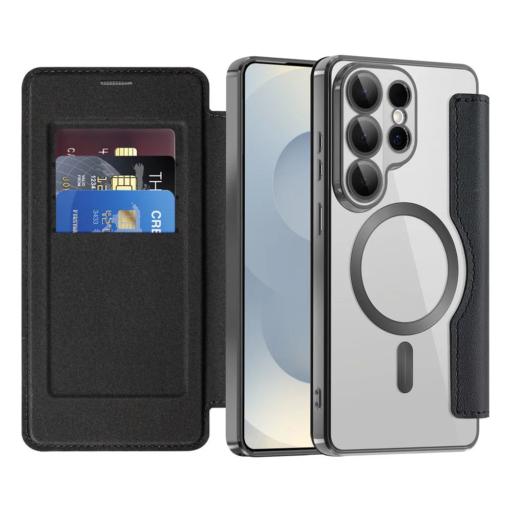 Custodia MagSafe per Samsung Galaxy S26 Ultra S948, Techsuit, SmartMag Book, Nera - immagine 1