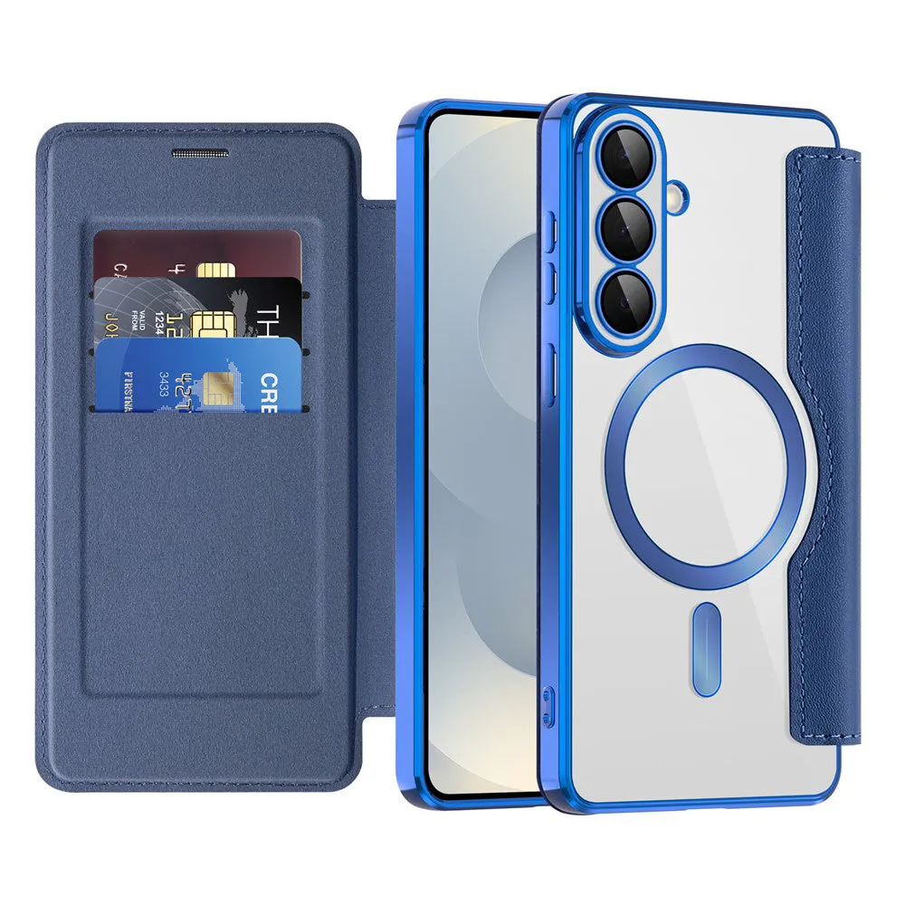Custodia MagSafe per Samsung Galaxy S26 S942, Techsuit, SmartMag Book, Blu - immagine 1