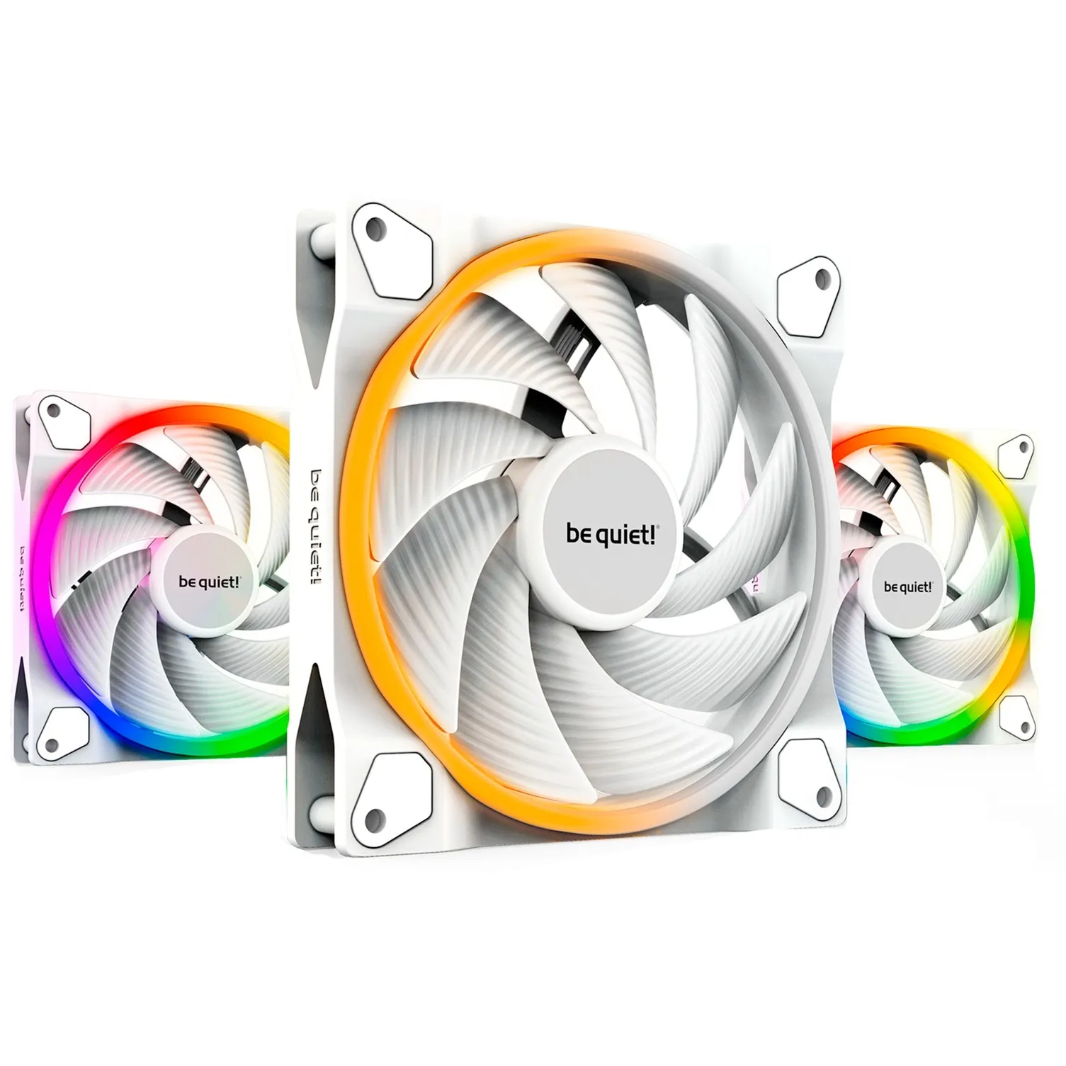 Light Wings White | 120mm PWM high-speed Triple-Pack Case per computer Ventilatore 12 cm Bianco 3 pz, Ventola - immagine 1
