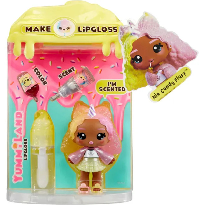 Yummiland Lip Gloss Doll Series 2- Cotton Candy (Nia Candy Fluff), Bambola - immagine 1