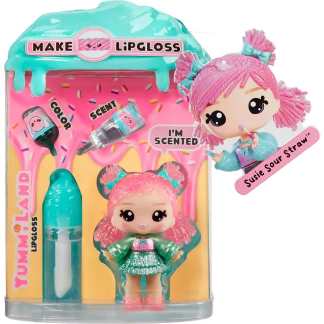 Yummiland Lip Gloss Doll Series 2- Licorice (Susie Sour Straw), Bambola - immagine 1