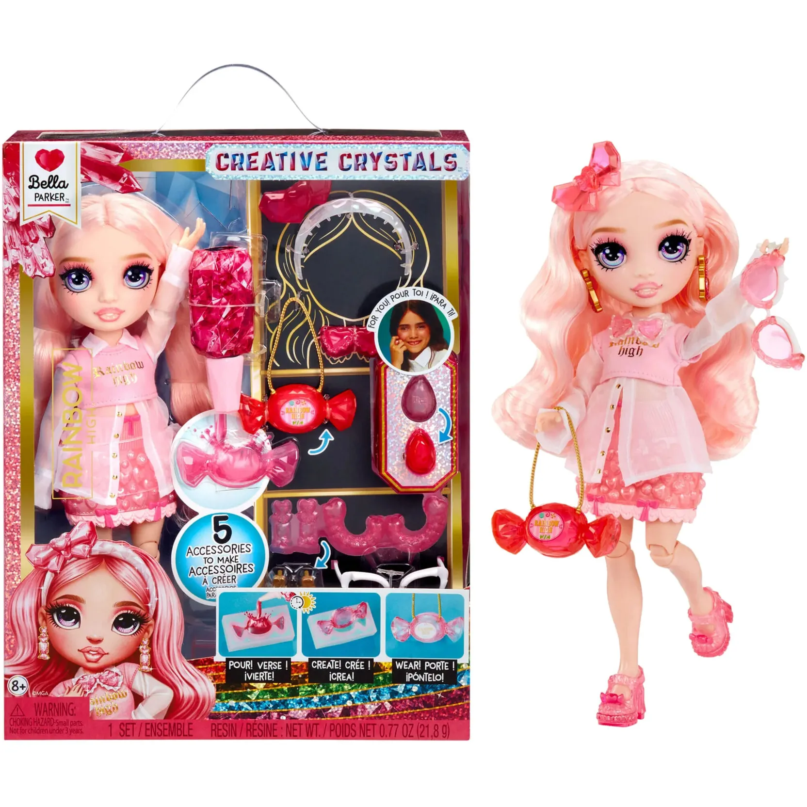 Rainbow High Creative Crystals Fashion Doll- Bella, Bambola - immagine 1
