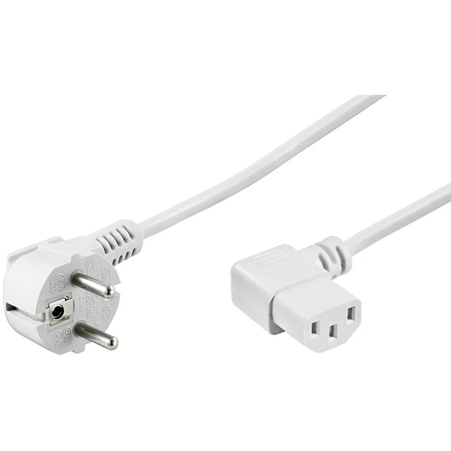 NK 102 2m Bianco CEE7/7 Accoppiatore C13, Cavo - immagine 1