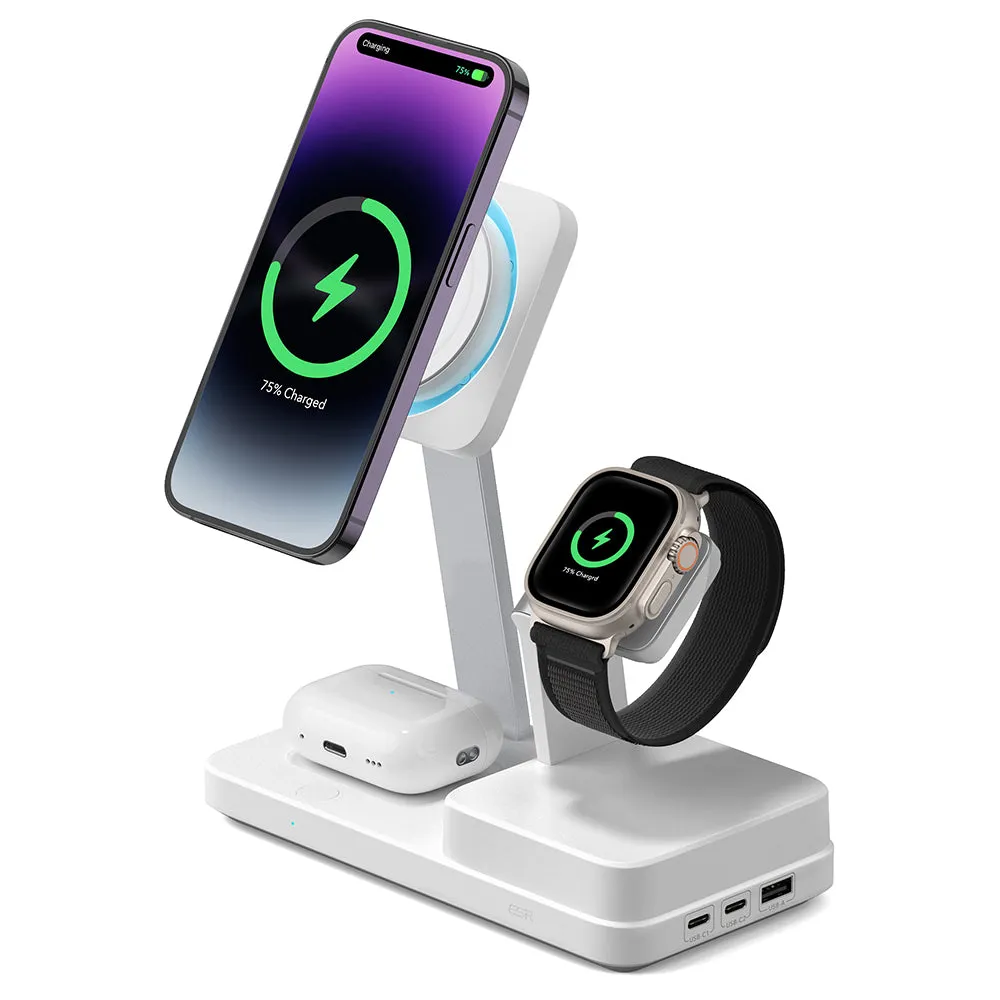 Caricabatterie Stazione ESR CryoBoost QI 6in1, 100W, 2 x USB-A - 1 x USB-C, Bianco - immagine 1
