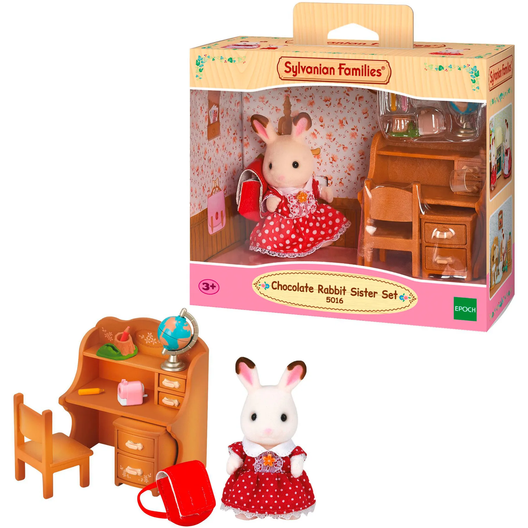 Sylvanian Families - Set scrivania sorella coniglio di cioccolato, Giochi di costruzione - immagine 1