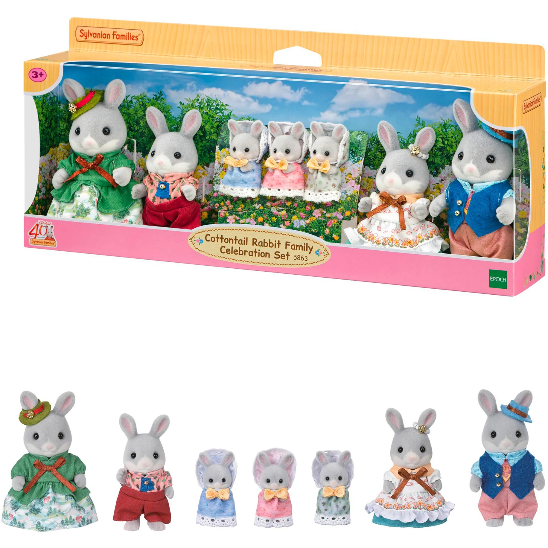 Sylvanian Families - Set Festa Famiglia Coniglio Selvatico, Giochi di costruzione - immagine 1