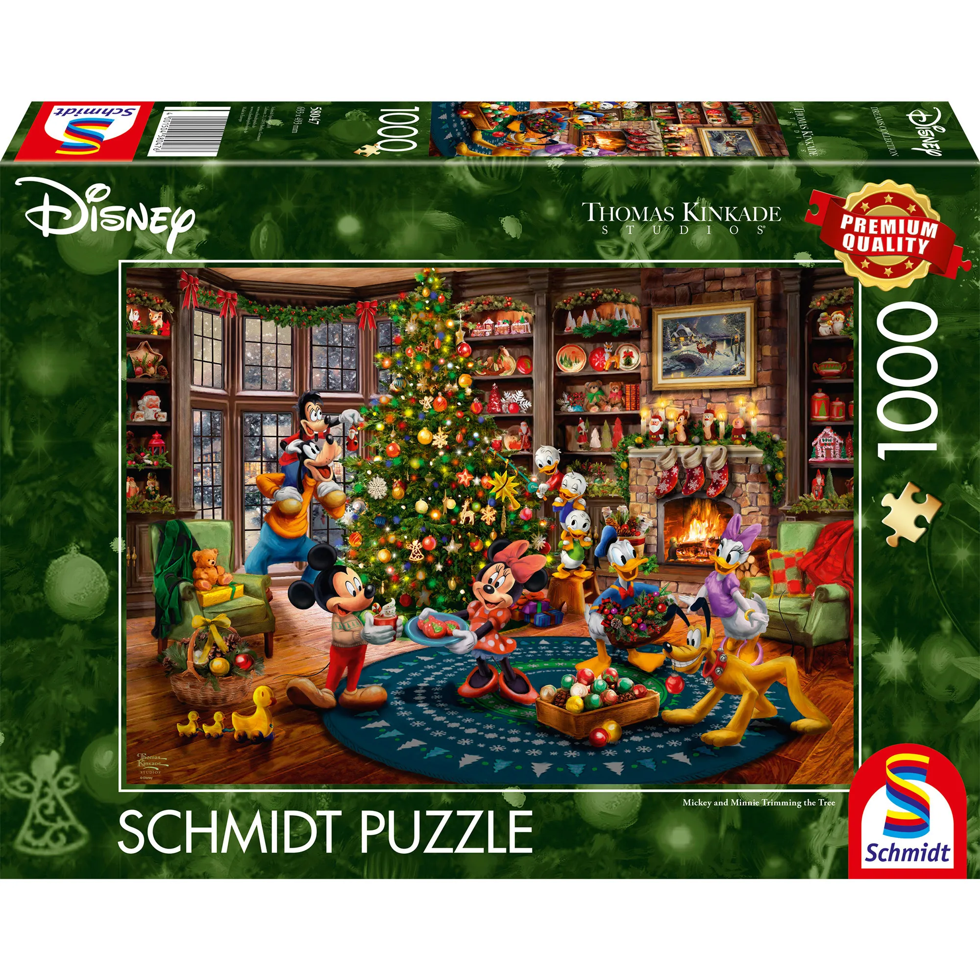 Thomas Kinkade Studios: Disney - Mickey e Minnie addobbano l''albero, Puzzle - immagine 1
