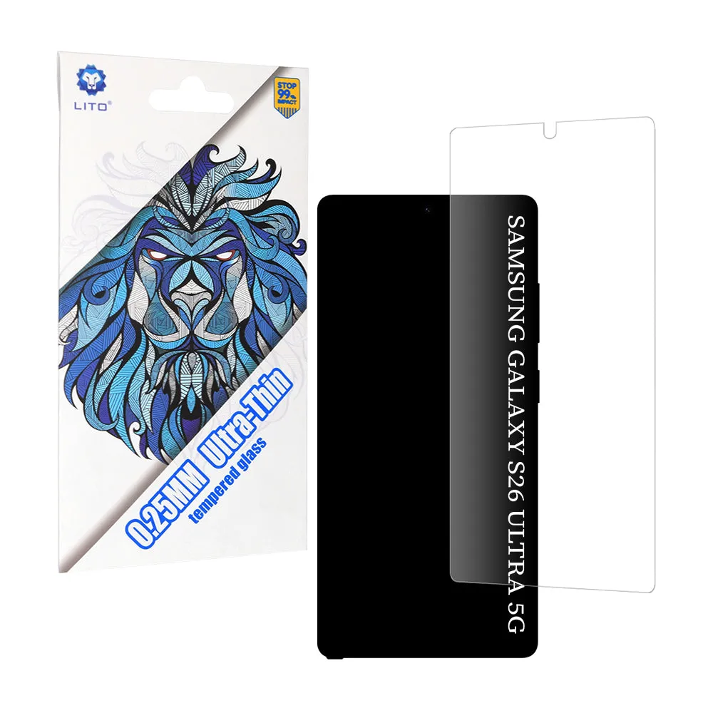 Pellicola Protettiva Schermo Lito Classic Ultra Thin per Samsung Galaxy S26 Ultra S948, Vetro Temperato, Full Glue, 2.5D - immagine 1