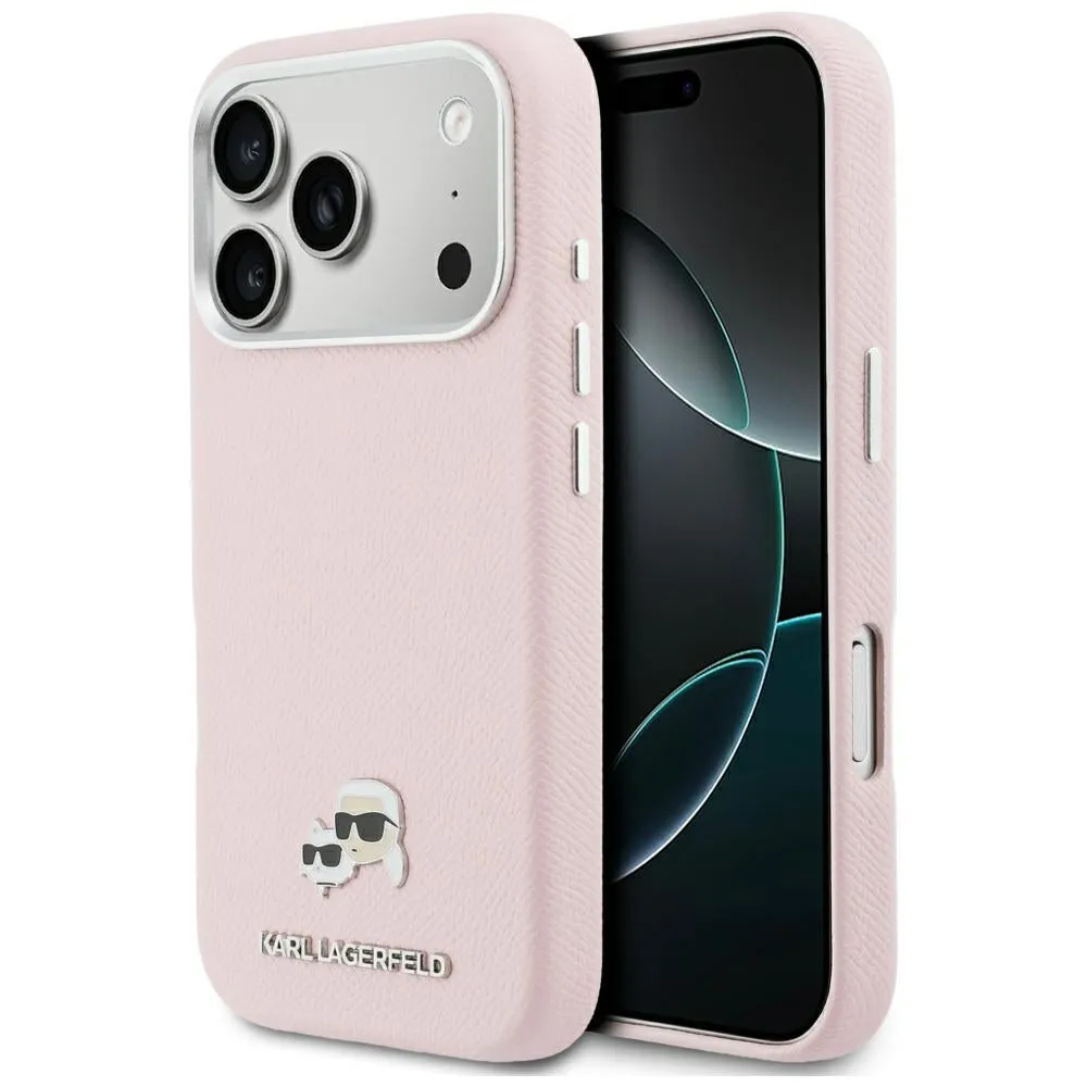 Custodia MagSafe per Apple iPhone 17 Pro, Karl Lagerfeld, Karl & Choupette Head's Pin, Rosa - immagine 1