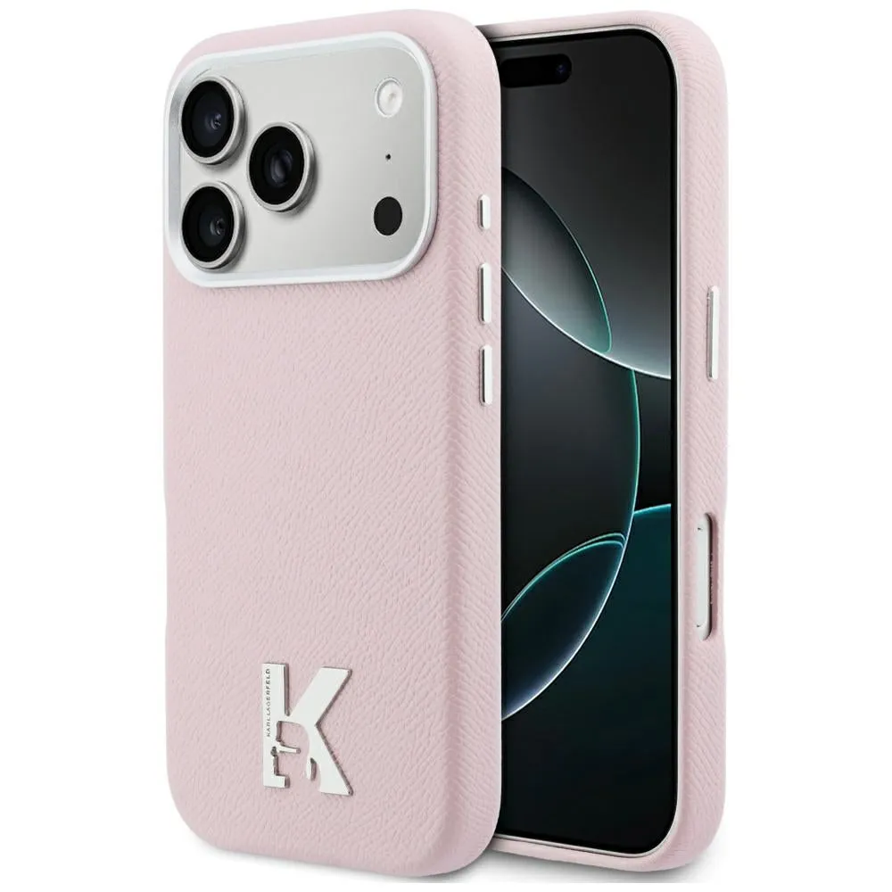 Custodia MagSafe per Apple iPhone 17 Pro Max, Karl Lagerfeld, Karl Head Logo, Rosa - immagine 1