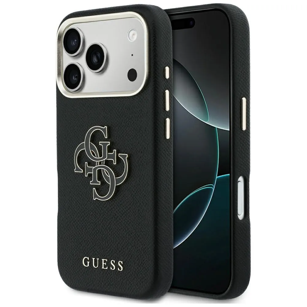 Custodia per Apple iPhone 17 Pro, Guess, Resin Logo, Nera - immagine 1