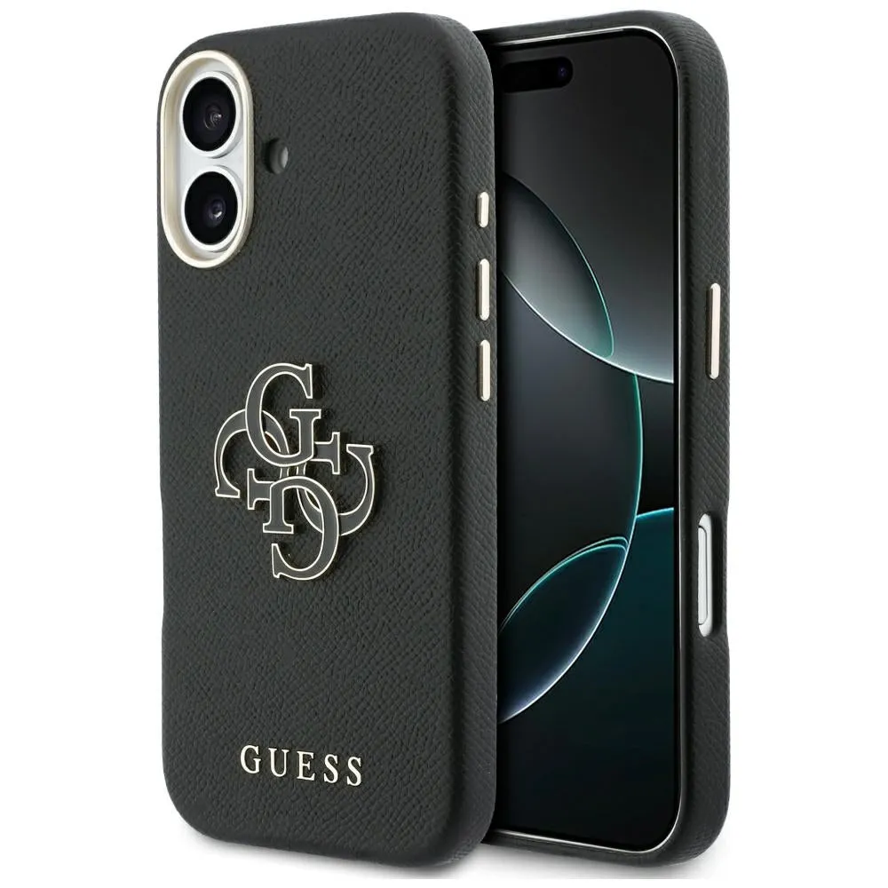 Custodia per Apple iPhone 17, Guess, Resin Logo, Nera - immagine 1