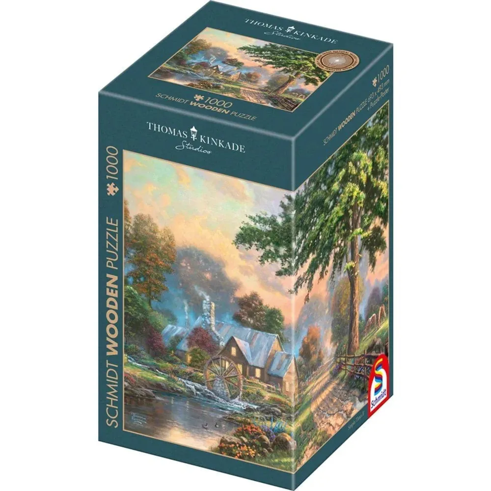 Puzzle in legno Thomas Kinkade Studios: Al vecchio ruscello del mulino - immagine 1