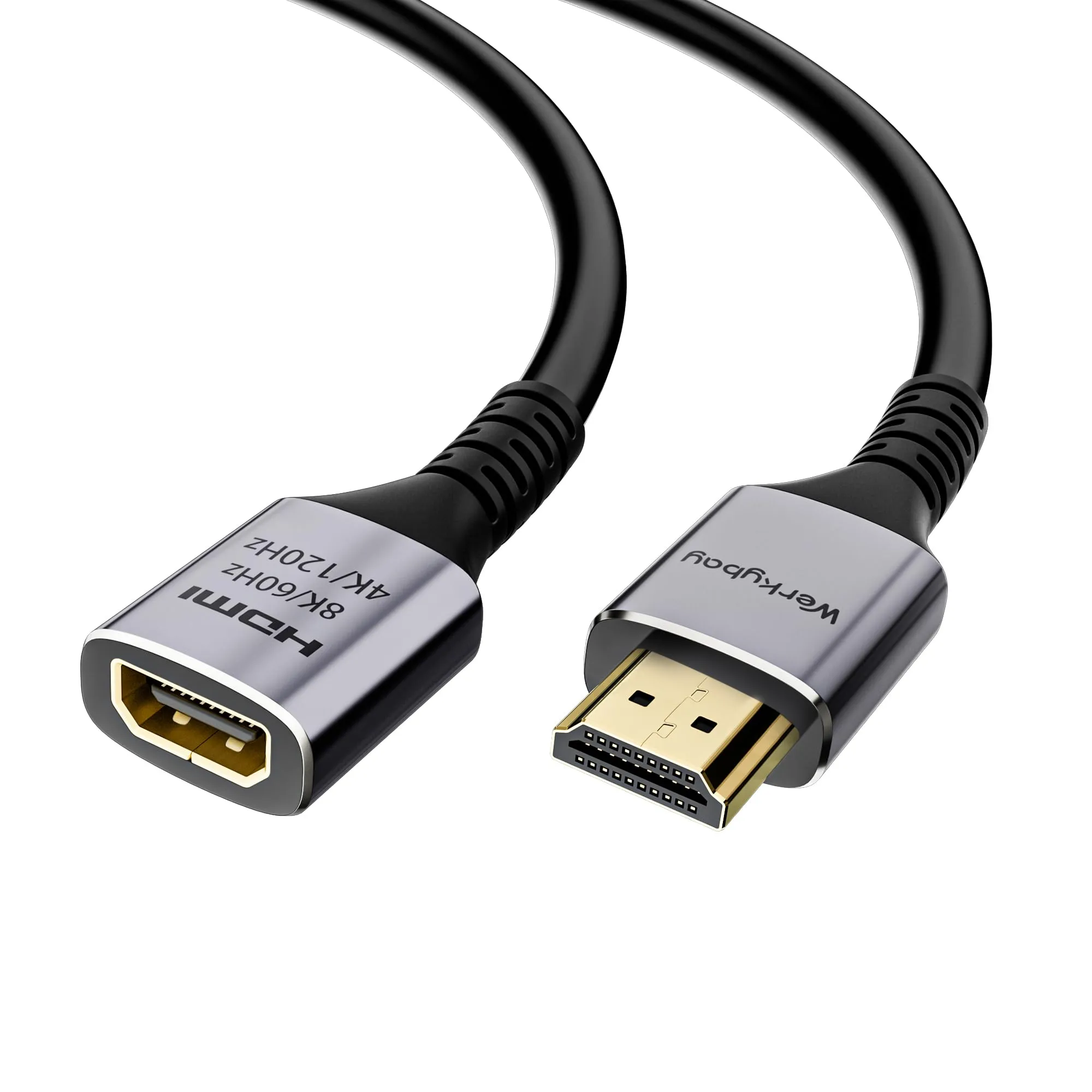 Werkybay 2m Cavo di Prolunga HDMI 2.1, Maschio a Femmina 8K@60Hz 4K@120Hz, 48Gbps Ultra Highspeed, UHD eARC HDCP2.3 HDR10+ 3D, 8K Cavo Adattatore HDMI compatibile con TV Stick, HDTV, PS5/4,Xbox ecc - immagine 1