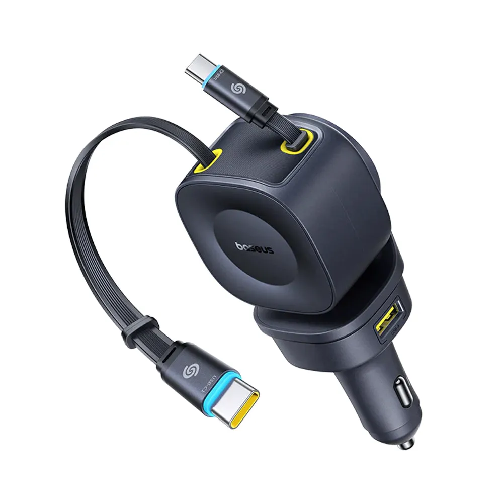 Caricatore Auto Con Cavo USB-C Baseus PrimeTrip VR2 Max, 163W, 3A, 1 x USB-A - 1 x USB-C, Nero C0206500 - immagine 1