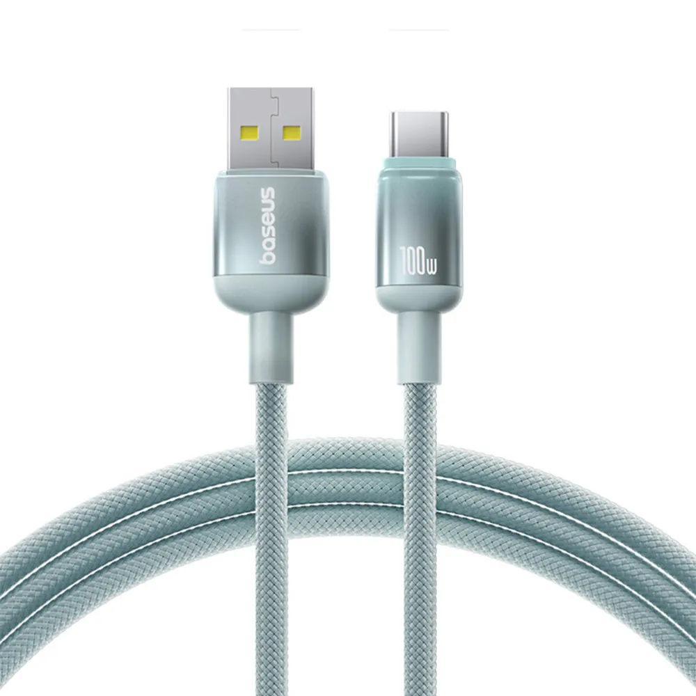 Cavo Dati e Ricarica USB-A - USB-C Baseus Discolor, 100W, 1m, Blu Verde E0420800 - immagine 1