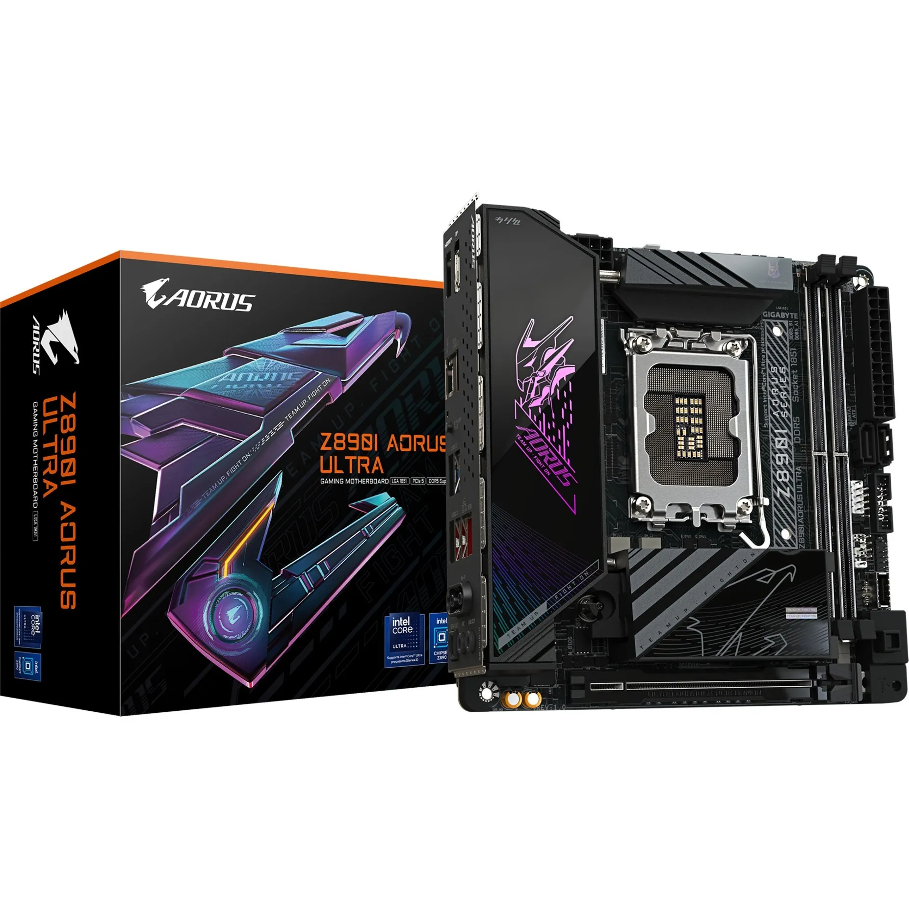 Z890I AORUS ULTRA Scheda Madre - Supporta CPU Intel Core Ultra (Serie 2), VRM a 8+1+2 fasi, fino a 8800MHz DDR5 (OC), 1xPCIe 5.0 + 1xPCIe 4.0, Wi-Fi 7, LAN 2.5GbE, Thunderbolt 4 - immagine 1