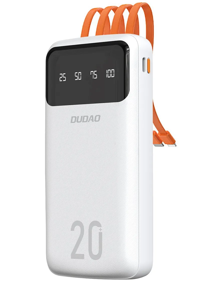 Batteria Esterna Dudao K6Pro+, 20000mAh, 10W, 1 x Lightning - 1 x microUSB - 1 x USB-A - 1 x USB-C, Bianca - immagine 1