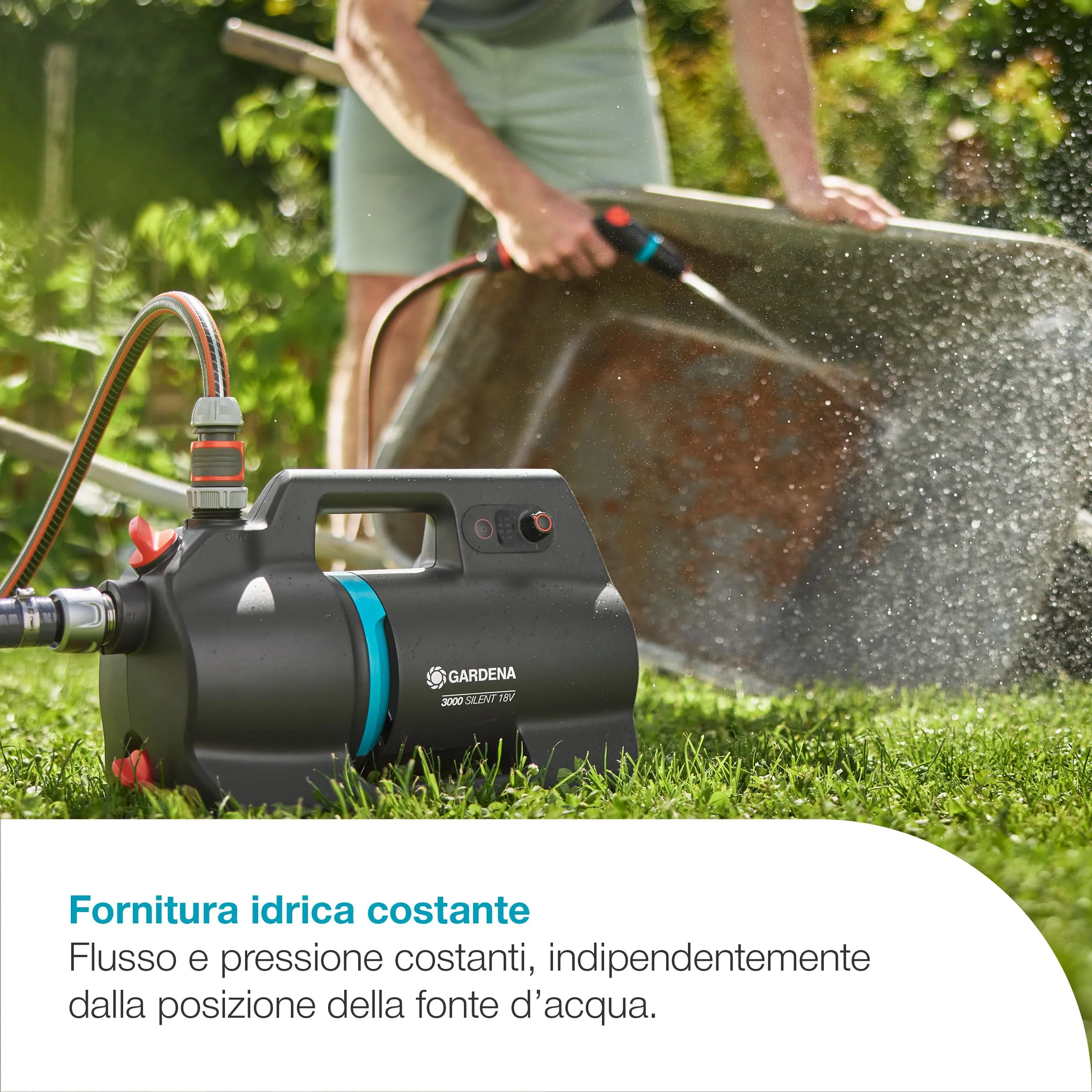 Gardena Pompa Da Giardino A Batteria 3000 Silent 18V P4A Solo - immagine 2